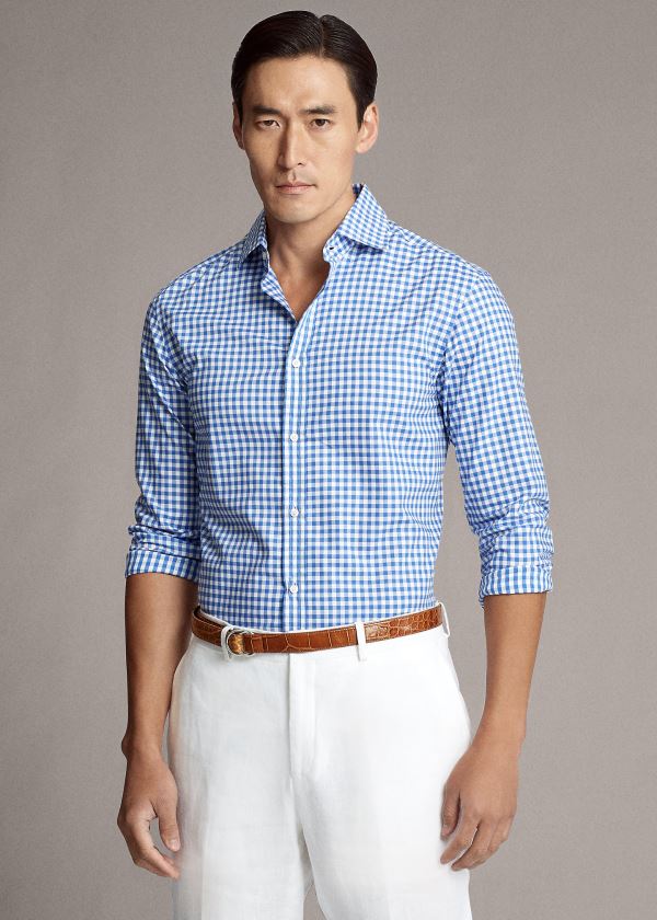 Men's Ralph Lauren Gingham Twill Shirts | 304297DVJ